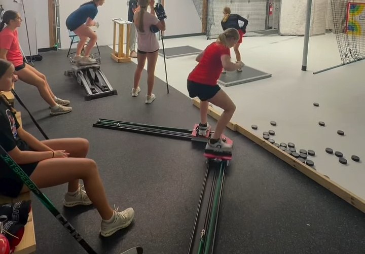 Player on the Stryder slide trainer