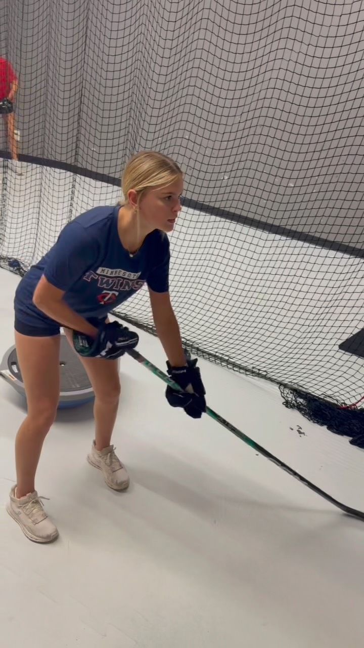 Player working on stickhandling at the BTP facility